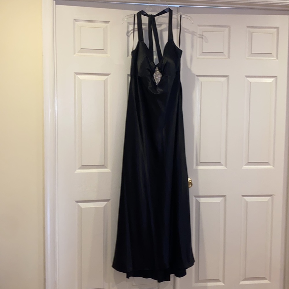 Beautiful long satin evening gown never worn.